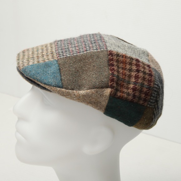 L.L.Bean Hat Cap Fitted Mens Medium Multi Tweed Patchwork Hanna Hats Ireland - Picture 3 of 10